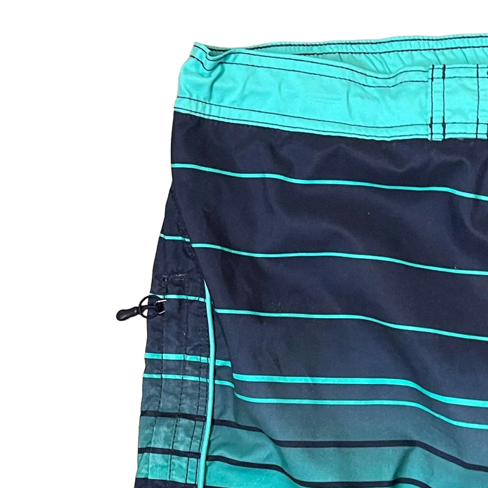 Roundtree & Yorke Swim Trunks Men Large Swimwear Board Short Striped Zip Pockets